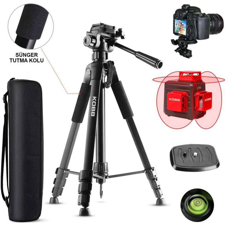 KOBB KBL20T 160CM Su Terazili Profesyonel Alüminyum Lazer Tripod KOBB KBL20T 160CM Su Terazili Profesyonel Alüminyum Lazer Tripod