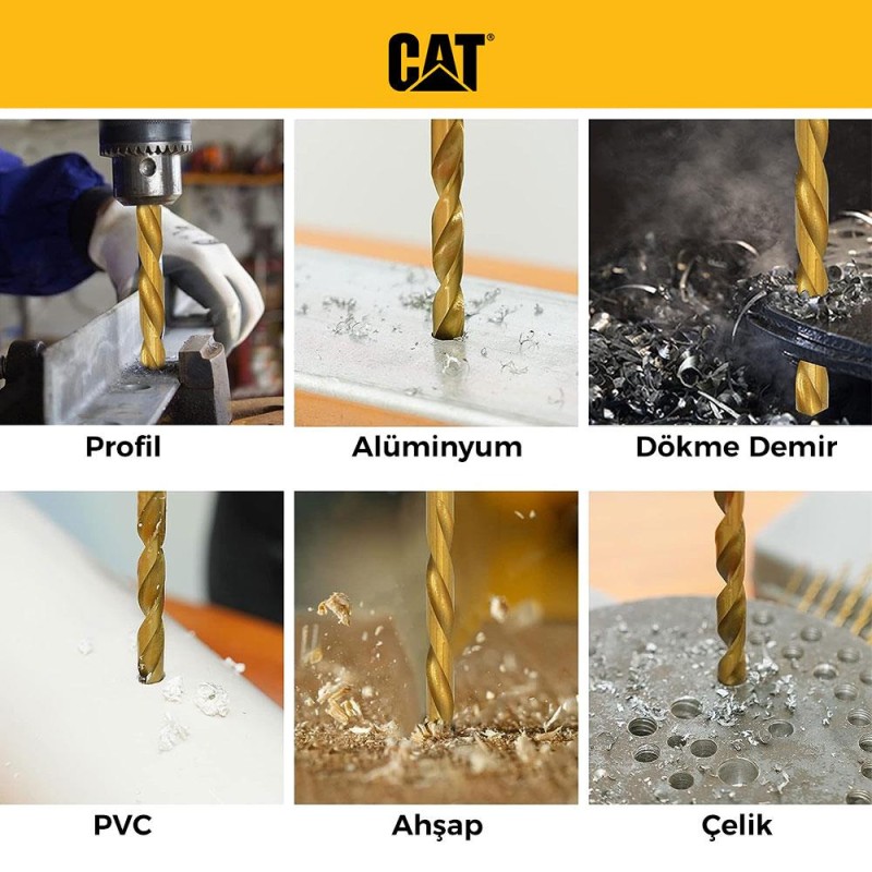 CAT DA02901 16 Parça Profesyonel Titanyum Kaplama HSS Metal Delici Matkap Ucu CAT DA02901 16 Parça Profesyonel Titanyum Kaplama HSS Metal Delici Matkap Ucu