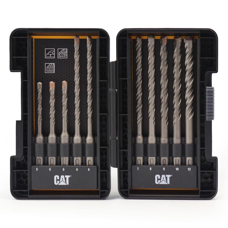 CAT DA03901 10 Parça Tungsten Karbür SDS-Plus Beton Matkap Uç Seti CAT DA03901 10 Parça Tungsten Karbür SDS-Plus Beton Matkap Uç Seti
