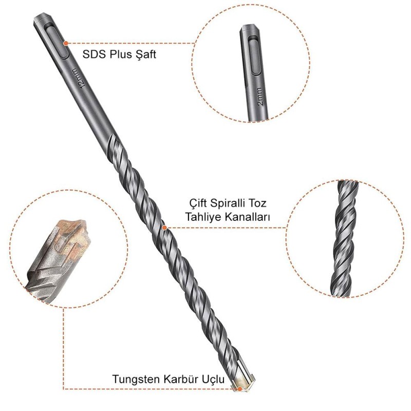 CAT DA03901 10 Parça Tungsten Karbür SDS-Plus Beton Matkap Uç Seti CAT DA03901 10 Parça Tungsten Karbür SDS-Plus Beton Matkap Uç Seti