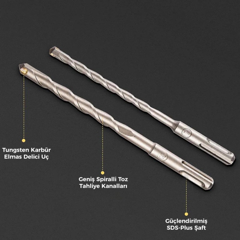 CAT DA03902 17 Parça Tungsten Karbür SDS-Plus Beton Kırıcı/Delici Matkap Ucu CAT DA03902 17 Parça Tungsten Karbür SDS-Plus Beton Kırıcı/Delici Matkap Ucu