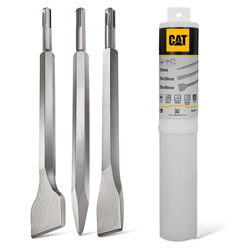 CAT DA03903 SDS Plus 3 Parça Profesyonel Murç/Keski Kırıcı Uç Seti CAT DA03903 SDS Plus 3 Parça Profesyonel Murç/Keski Kırıcı Uç Seti