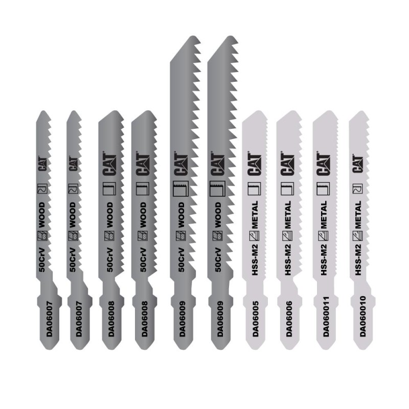 CAT DA06901 10 Parça Profesyonel Metal/Ahşap Hassas/Kaba Kesim Dekupaj Testere Ucu CAT DA06901 10 Parça Profesyonel Metal/Ahşap Hassas/Kaba Kesim Dekupaj Testere Ucu
