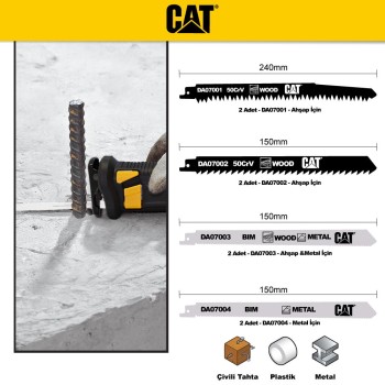 CAT DA07901 8 Parça Profesyonel Metal/Ahşap Kesme Tilki Kuyruğu Testere Ucu CAT DA07901 8 Parça Profesyonel Metal/Ahşap Kesme Tilki Kuyruğu Testere Ucu