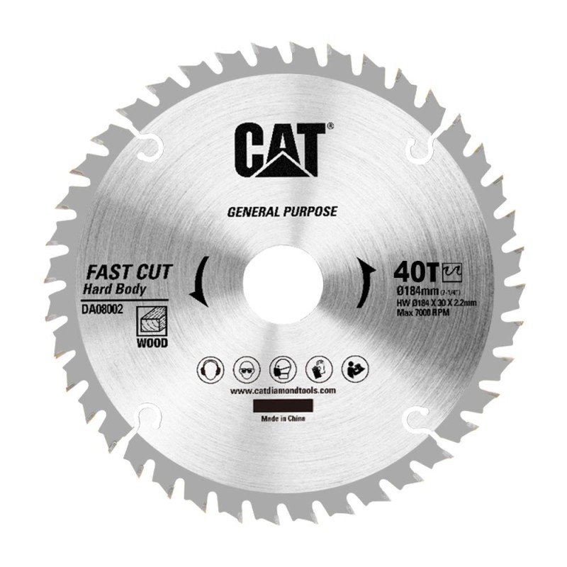 CAT DA08002 184x30mm Ahşap Kesme Elmas, Daire Testere Bıçağı 40 Diş CAT DA08002 184x30mm Ahşap Kesme Elmas, Daire Testere Bıçağı 40 Diş