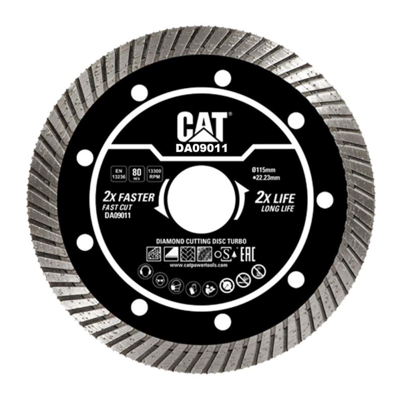 CAT DA09011 115mm Profesyonel Beton, Tuğla, Parke Taşı Elmas Kesme Diski (Turbo Kanallı Kenar) CAT DA09011 115mm Profesyonel Beton, Tuğla, Parke Taşı Elmas Kesme Diski (Turbo Kanallı Kenar)