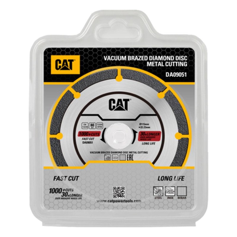 CAT DA09051 115mm Profesyonel Çelik, İnox, Demir Elmas Metal Kesme Diski (Soketli, Aralıklı Kenar) CAT DA09051 115mm Profesyonel Çelik, İnox, Demir Elmas Metal Kesme Diski (Soketli, Aralıklı Kenar)