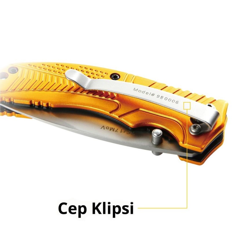 CAT DA980006 Kemer Askı Kancalı Katlanabilir 20CM Paslanmaz Çelik Sarı Kamp Çakısı CAT DA980006 Kemer Askı Kancalı Katlanabilir 20CM Paslanmaz Çelik Sarı Kamp Çakısı