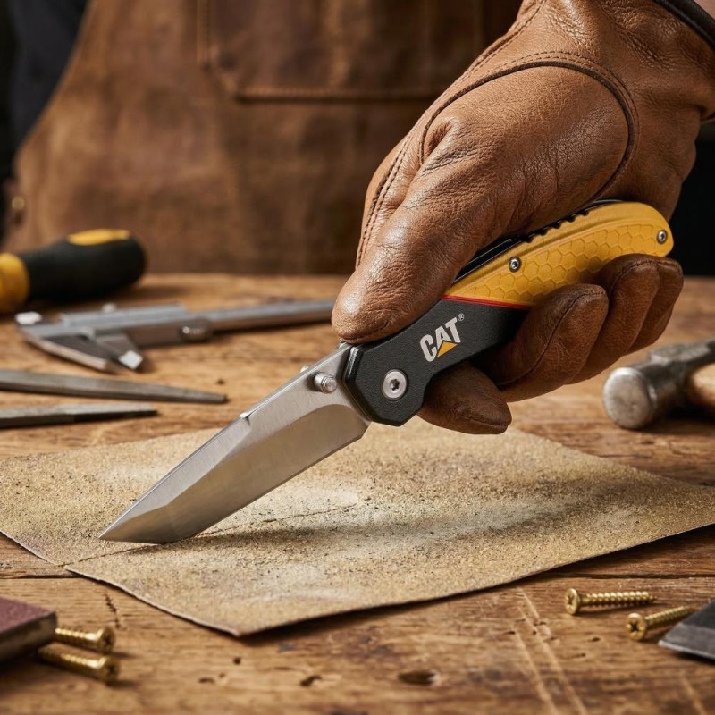 CAT DA980047 Kemer Askı Kancalı Katlanabilir 18CM Paslanmaz Çelik Kamp Çakısı CAT DA980047 Kemer Askı Kancalı Katlanabilir 18CM Paslanmaz Çelik Kamp Çakısı
