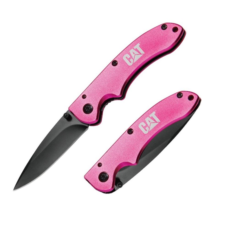 CAT DA980060 Kemer Askı Kancalı Katlanabilir 15CM Paslanmaz Çelik Pembe Kamp Çakısı CAT DA980060 Kemer Askı Kancalı Katlanabilir 15CM Paslanmaz Çelik Pembe Kamp Çakısı