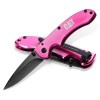 CAT DA980060 Kemer Askı Kancalı Katlanabilir 15CM Paslanmaz Çelik Pembe Kamp Çakısı CAT DA980060 Kemer Askı Kancalı Katlanabilir 15CM Paslanmaz Çelik Pembe Kamp Çakısı