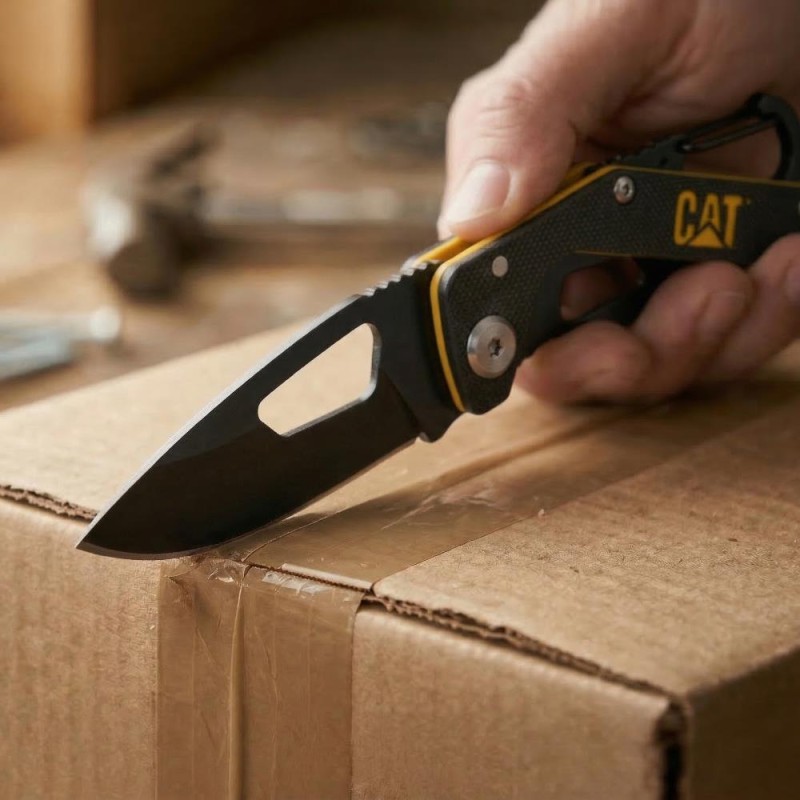 CAT DA980266 Kemer Askı Kancalı Karabinalı Katlanabilir 13CM Paslanmaz Çelik Siyah Kamp Çakısı CAT DA980266 Kemer Askı Kancalı Karabinalı Katlanabilir 13CM Paslanmaz Çelik Siyah Kamp Çakısı