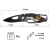 CAT DA980266 Kemer Askı Kancalı Karabinalı Katlanabilir 13CM Paslanmaz Çelik Siyah Kamp Çakısı CAT DA980266 Kemer Askı Kancalı Karabinalı Katlanabilir 13CM Paslanmaz Çelik Siyah Kamp Çakısı