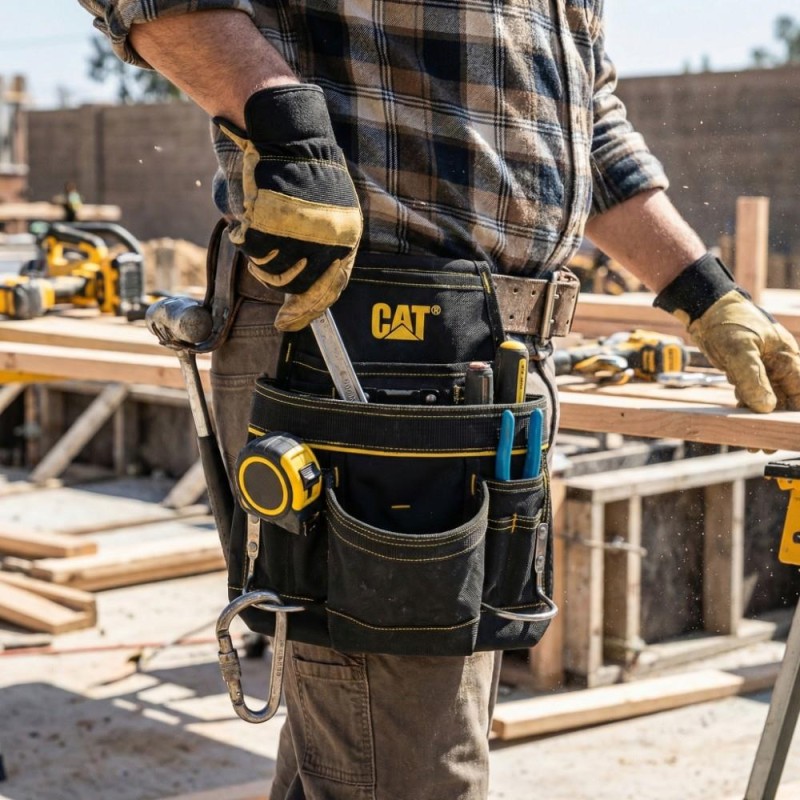 CAT DA980567 Çift Askı Kancalı Ağır Hizmet Bel Alet Çantası CAT DA980567 Çift Askı Kancalı Ağır Hizmet Bel Alet Çantası