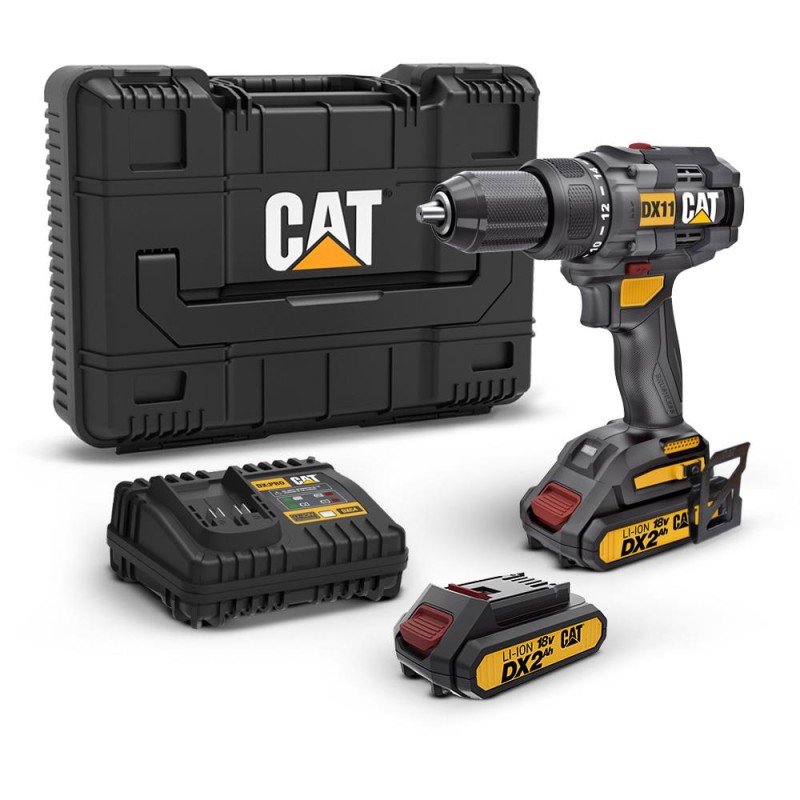 CAT DX11 18Volt/2.0Ah Li-ion Çift Akülü Kömürsüz Profesyonel Şarjlı Matkap CAT DX11 18Volt/2.0Ah Li-ion Çift Akülü Kömürsüz Profesyonel Şarjlı Matkap