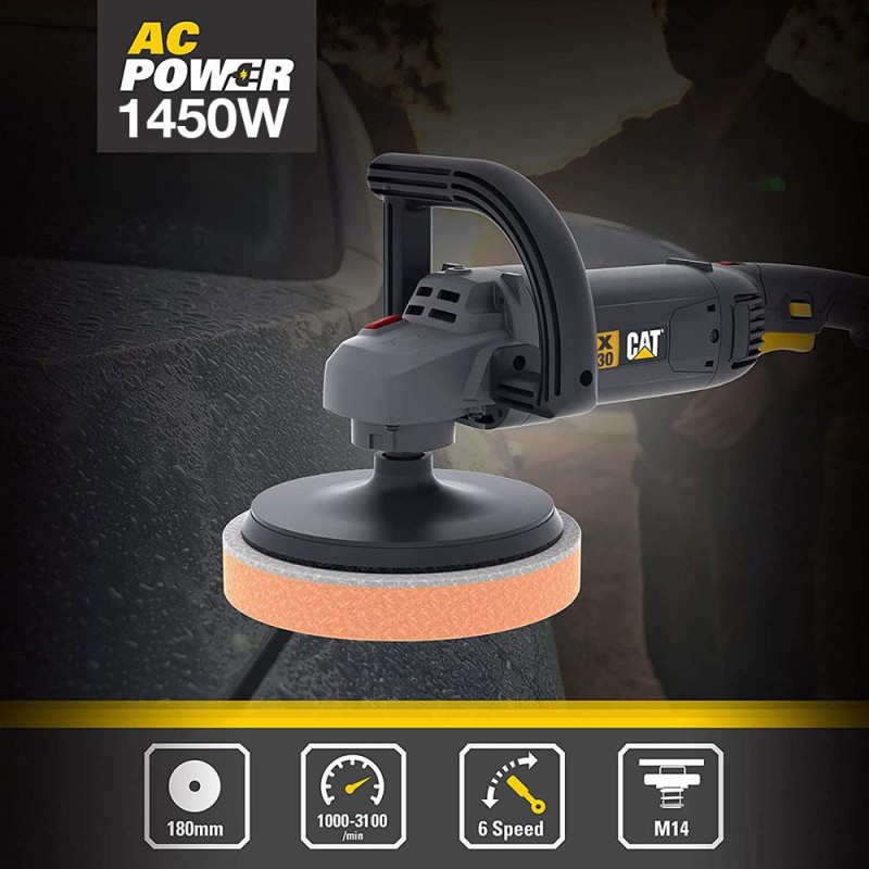 CAT DX3030 1450Watt 180MM Devir Ayarlı Profesyonel Polisaj Makinesi CAT DX3030 1450Watt 180MM Devir Ayarlı Profesyonel Polisaj Makinesi