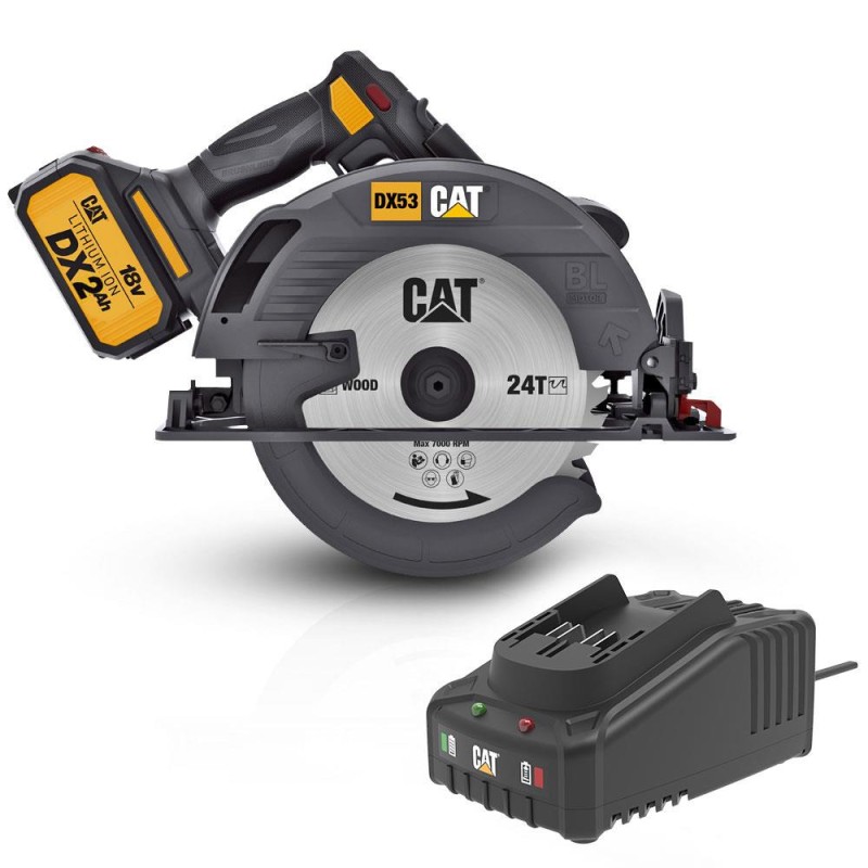 CAT DX53BC 18Volt 2.0Ah Li-ion 185mm Tek Akülü Kömürsüz Profesyonel Daire Testere CAT DX53BC 18Volt 2.0Ah Li-ion 185mm Tek Akülü Kömürsüz Profesyonel Daire Testere