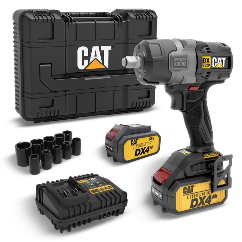 CAT DX7020.1 18Volt 4.0 Ah Çift Akülü Kömürsüz 700/880Nm Profesyonel Şarjlı Somun Sıkma + 10 Adet Lokma Ucu CAT DX7020.1 18Volt 4.0 Ah Çift Akülü Kömürsüz 700/880Nm Profesyonel Şarjlı Somun Sıkma + 10 Adet Lokma Ucu