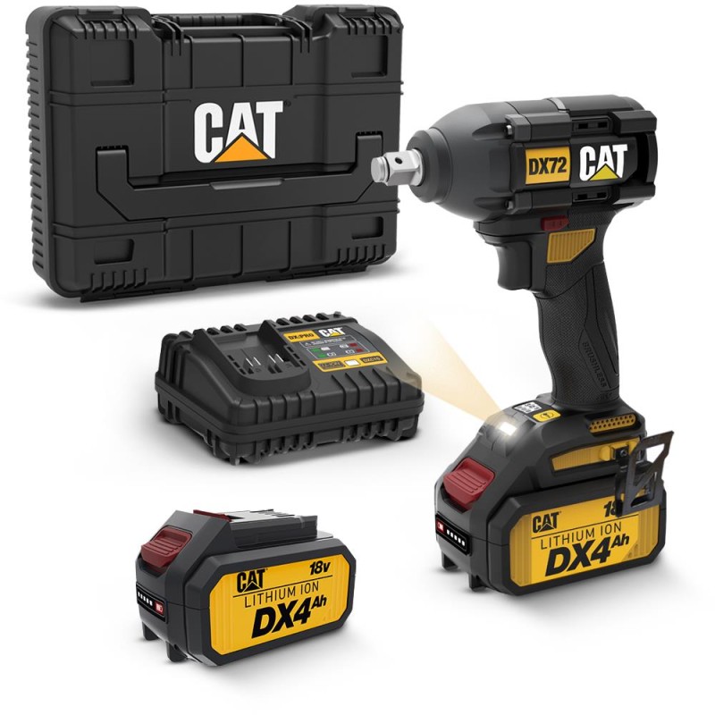 CAT DX72 18Volt/4.0Ah Li-ion Çift Akülü Şarjlı 350Nm Kömürsüz Profesyonel Somun Sıkma CAT DX72 18Volt/4.0Ah Li-ion Çift Akülü Şarjlı 350Nm Kömürsüz Profesyonel Somun Sıkma