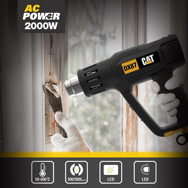 CAT DX87 2000Watt Dijital Göstergeli Profesyonel Sıcak Hava Tabancası + 5 Adet Aksesuar CAT DX87 2000Watt Dijital Göstergeli Profesyonel Sıcak Hava Tabancası + 5 Adet Aksesuar