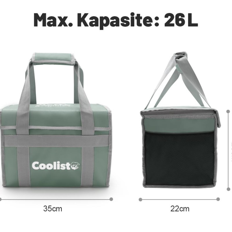 Coolist CL26LG 26 Litre Katlanabilir Termos Bez Çanta / Buzluk Coolist CL26LG 26 Litre Katlanabilir Termos Bez Çanta / Buzluk