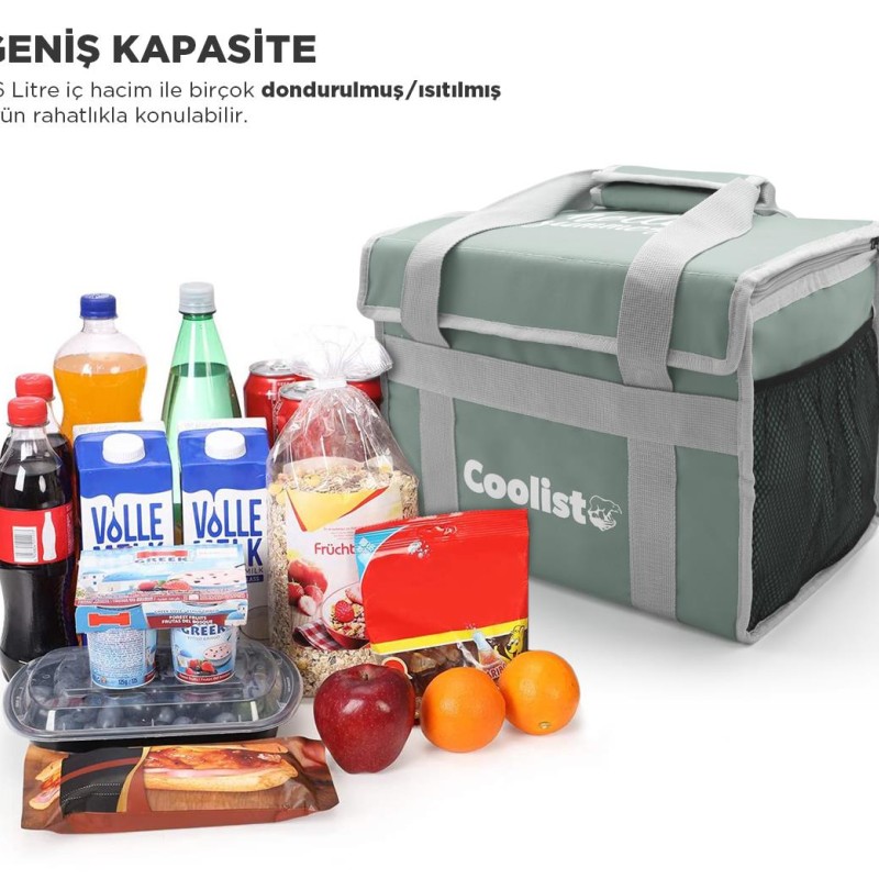 Coolist CL26LG 26 Litre Katlanabilir Termos Bez Çanta / Buzluk Coolist CL26LG 26 Litre Katlanabilir Termos Bez Çanta / Buzluk