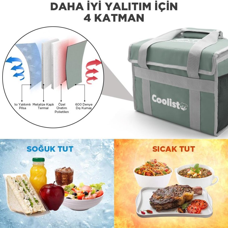 Coolist CL26LG 26 Litre Katlanabilir Termos Bez Çanta / Buzluk Coolist CL26LG 26 Litre Katlanabilir Termos Bez Çanta / Buzluk