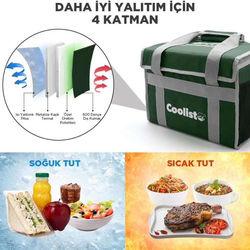 Coolist CL36G 36 Litre Katlanabilir Termos Bez Çanta / Buzluk Coolist CL36G 36 Litre Katlanabilir Termos Bez Çanta / Buzluk
