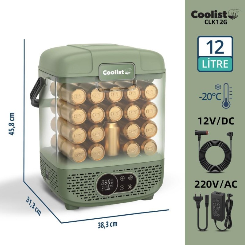 Coolist CLK12G 12/24Volt/ 220Volt 12 Litre Taşınabilir Kompresörlü Oto Buzdolabı Coolist CLK12G 12/24Volt/ 220Volt 12 Litre Taşınabilir Kompresörlü Oto Buzdolabı