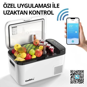 Coolist CLK25B 12/24Volt/ 220Volt 25 Litre Kompresörlü Bluetooth Bağlantılı Oto Buzdolabı Coolist CLK25B 12/24Volt/ 220Volt 25 Litre Kompresörlü Bluetooth Bağlantılı Oto Buzdolabı