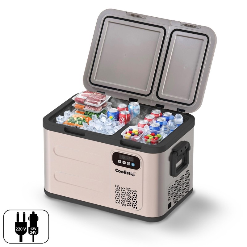 Coolist CLK40D 12/24V/220Volt 39 Litre Çift Bölmeli Outdoor Kompresörlü Bluetooth Bağlantılı Oto Buzdolabı Coolist CLK40D 12/24V/220Volt 39 Litre Çift Bölmeli Outdoor Kompresörlü Bluetooth Bağlantılı Oto Buzdolabı