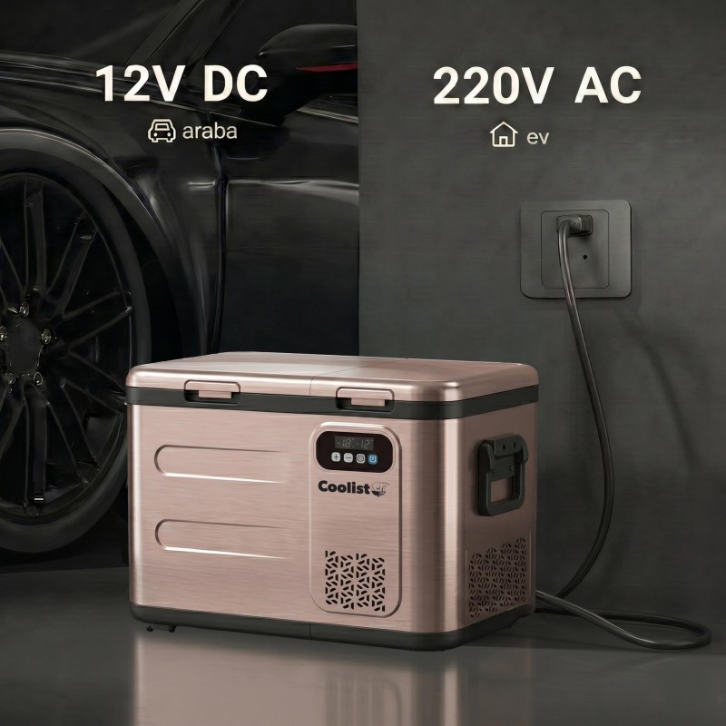 Coolist CLK40D 12/24V/220Volt 39 Litre Çift Bölmeli Outdoor Kompresörlü Bluetooth Bağlantılı Oto Buzdolabı Coolist CLK40D 12/24V/220Volt 39 Litre Çift Bölmeli Outdoor Kompresörlü Bluetooth Bağlantılı Oto Buzdolabı