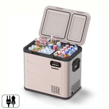 Coolist CLK60D 12/24V/220Volt 59 Litre Çift Bölmeli Outdoor Kompresörlü Bluetooth Bağlantılı Oto Buzdolabı