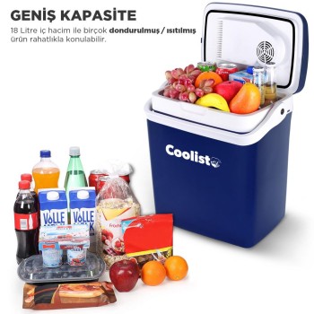 Coolist CLT18 12Volt/220Volt AC/DC 18 Litre Sıcak/Soğuk Oto Buzdolabı Coolist CLT18 12Volt/220Volt AC/DC 18 Litre Sıcak/Soğuk Oto Buzdolabı