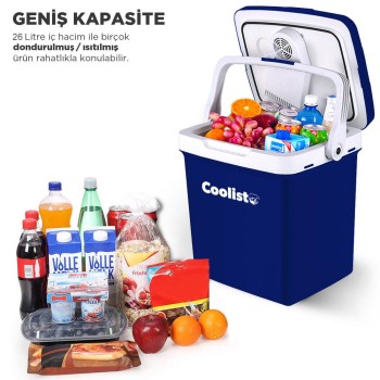 Coolist CLT26 12Volt/220Volt AC/DC 26 Litre Sıcak/Soğuk Oto Buzdolabı Coolist CLT26 12Volt/220Volt AC/DC 26 Litre Sıcak/Soğuk Oto Buzdolabı