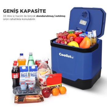 Coolist CLT33 12Volt/220Volt AC/DC 33 Litre Sıcak/Soğuk Oto Buzdolabı Coolist CLT33 12Volt/220Volt AC/DC 33 Litre Sıcak/Soğuk Oto Buzdolabı