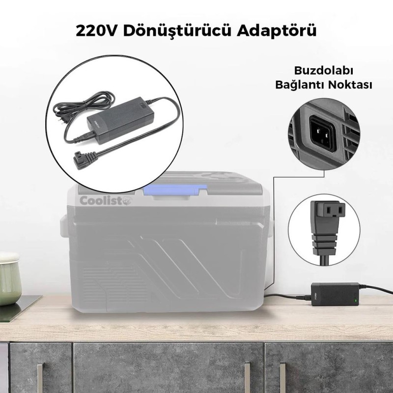 Coolist CLTACDC Kompresörlü Araç Buzdolapları İçin 220Volt/12Volt 6,0Ah Dönüştürücü Adaptör Coolist CLTACDC Kompresörlü Araç Buzdolapları İçin 220Volt/12Volt 6,0Ah Dönüştürücü Adaptör