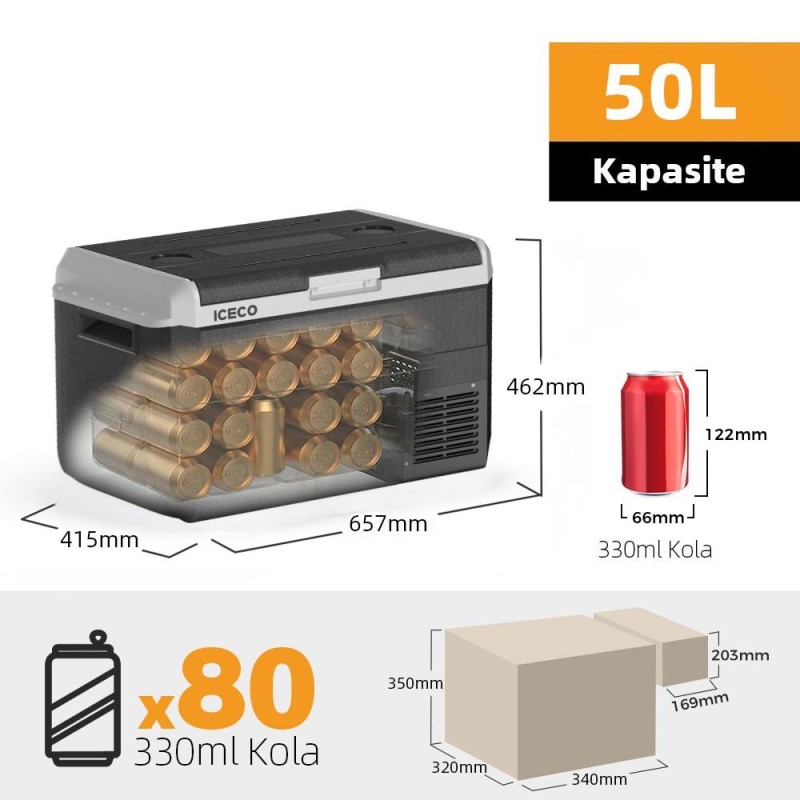 ICECO MCD50D 12/24Volt 50 Litre Kompresörlü Outdoor Oto Buzdolabı ICECO MCD50D 12/24Volt 50 Litre Kompresörlü Outdoor Oto Buzdolabı