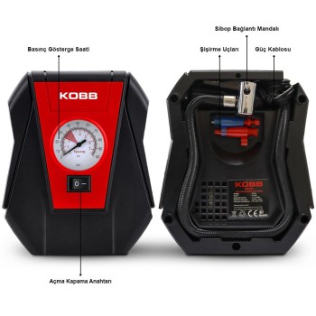 KOBB KB100 12Volt 100 PSI Analog Göstergeli Hava Lastik Şişirme Pompası KOBB KB100 12Volt 100 PSI Analog Göstergeli Hava Lastik Şişirme Pompası