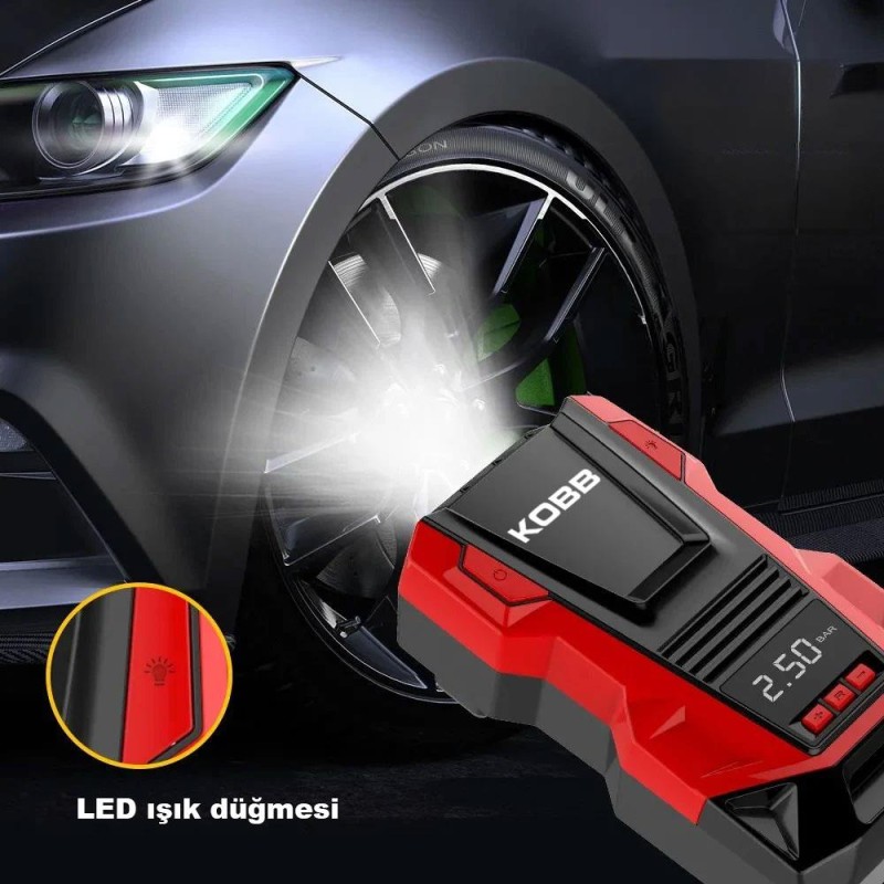 KOBB KB220 12Volt/220Volt 150 PSI Dijital Basınç Göstergeli Lastik Şişirme Pompası KOBB KB220 12Volt/220Volt 150 PSI Dijital Basınç Göstergeli Lastik Şişirme Pompası