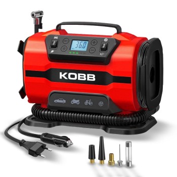 KOBB KB301 12Volt 220Volt 150 PSI Ayarlanabilir Dijital Basınç Göstergeli Lastik ve Yatak Şişirme Pompası KOBB KB301 12Volt 220Volt 150 PSI Ayarlanabilir Dijital Basınç Göstergeli Lastik ve Yatak Şişirme Pompası