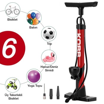 KOBB KB3848 87 PSI Analog Basınç Göstergeli Taşınabilir El Pompası KOBB KB3848 87 PSI Analog Basınç Göstergeli Taşınabilir El Pompası