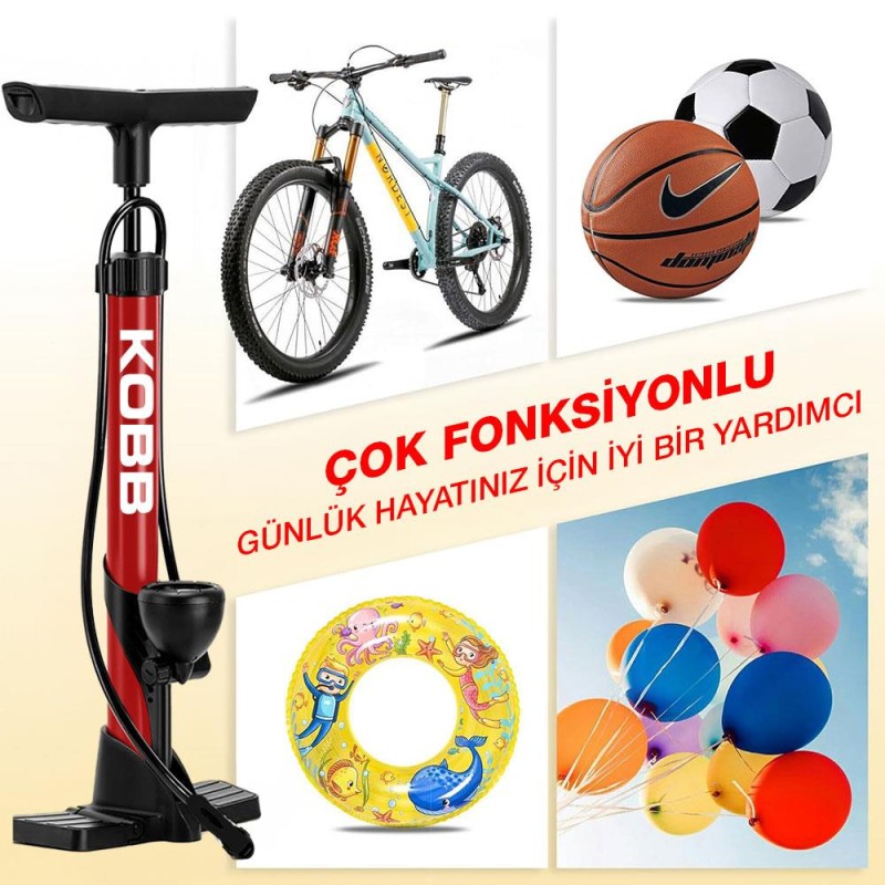 KOBB KB3848 87 PSI Analog Basınç Göstergeli Taşınabilir El Pompası KOBB KB3848 87 PSI Analog Basınç Göstergeli Taşınabilir El Pompası