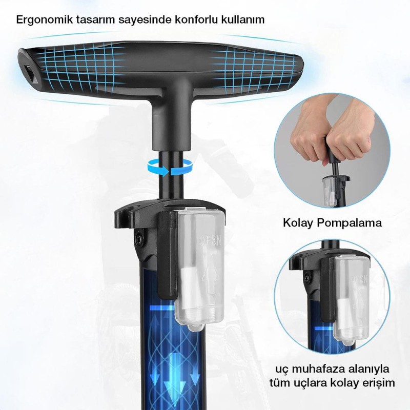 KOBB KB3848 87 PSI Analog Basınç Göstergeli Taşınabilir El Pompası KOBB KB3848 87 PSI Analog Basınç Göstergeli Taşınabilir El Pompası
