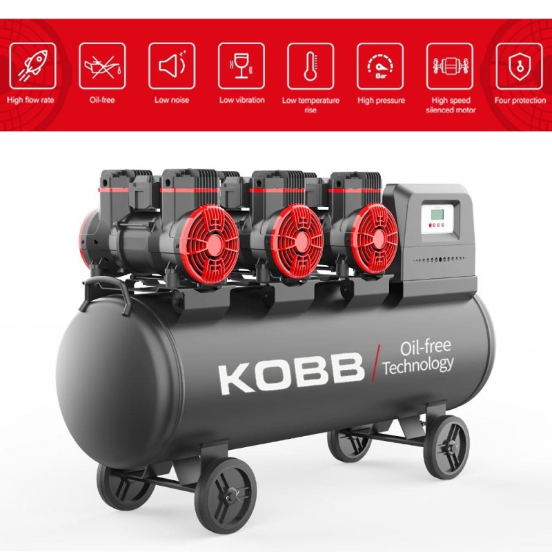 KOBB KBK100S 6.0HP 100Lt 8Bar Üç Motorlu Yağsız Sessiz Taşınabilir Hava Kompresörü KOBB KBK100S 6.0HP 100Lt 8Bar Üç Motorlu Yağsız Sessiz Taşınabilir Hava Kompresörü
