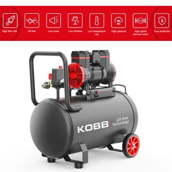 KOBB KBK50S 2.0HP 50Lt 8Bar Yağsız Sessiz Taşınabilir Hava Kompresörü KOBB KBK50S 2.0HP 50Lt 8Bar Yağsız Sessiz Taşınabilir Hava Kompresörü