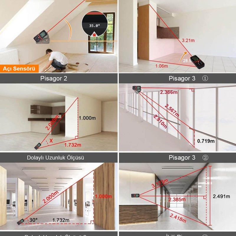 KOBB KBL100 100m Profesyonel Li-ion Şarjlı Lazer Metre KOBB KBL100 100m Profesyonel Li-ion Şarjlı Lazer Metre