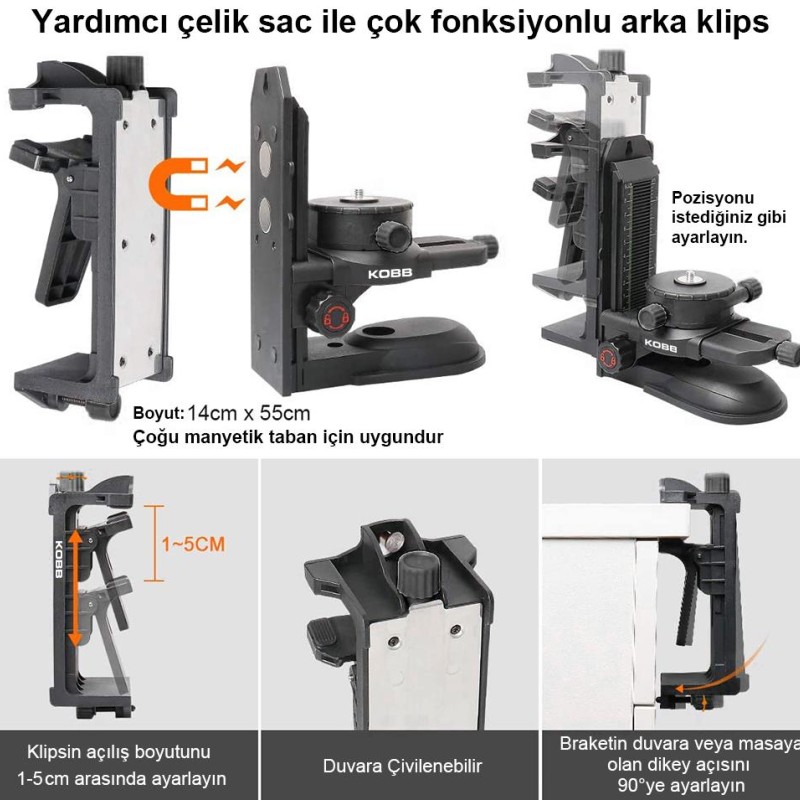 KOBB KBL10SET Mıknatıslı Hassas Ayarlanabilir Lazer Hizalama Aparatı+Mıknatıslı Lazer Hizalama Aparatı KOBB KBL10SET Mıknatıslı Hassas Ayarlanabilir Lazer Hizalama Aparatı+Mıknatıslı Lazer Hizalama Aparatı
