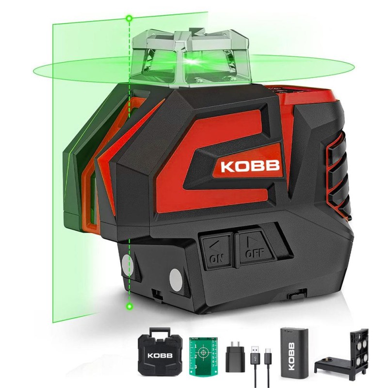 KOBB KBL32G Profesyonel Li-ion Yatay 360° ve Dikey Otomatik Hizalamalı Yeşil Nokta Şakül ve Yeşil Çapraz Çizgi Lazer KOBB KBL32G Profesyonel Li-ion Yatay 360° ve Dikey Otomatik Hizalamalı Yeşil Nokta Şakül ve Yeşil Çapraz Çizgi Lazer