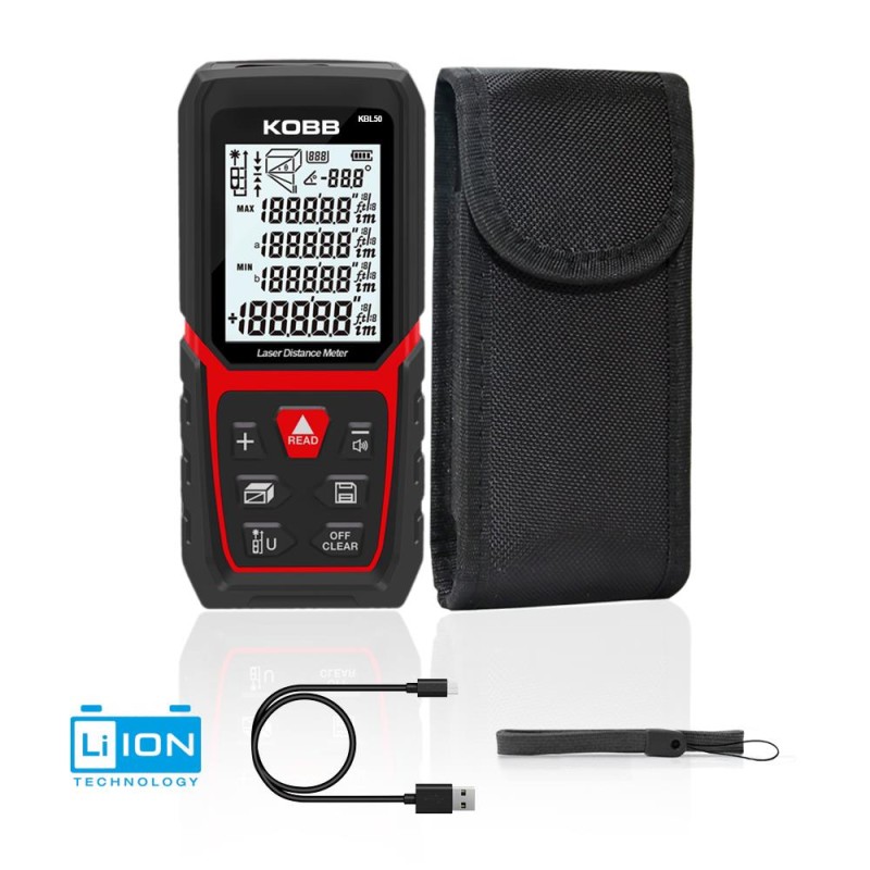 KOBB KBL50 50m Profesyonel Li-ion Şarjlı Lazer Metre KOBB KBL50 50m Profesyonel Li-ion Şarjlı Lazer Metre